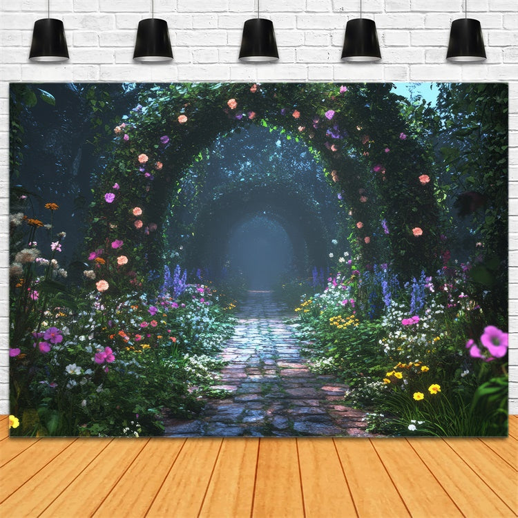 Flower Photography Backdrop Moonlit Garden Trail Backdrop UK BRP1-347