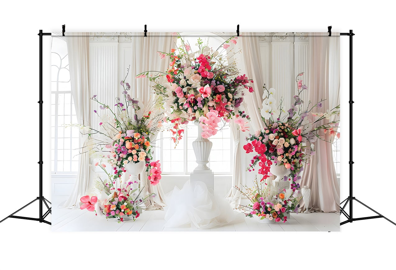 Floral Photo Backdrops Bright Rose Orchid White Backdrop UK BRP1-360