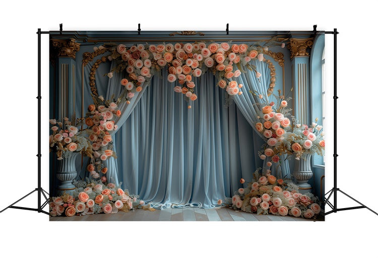 Floral Photo Backdrops French Inspired Rose Arch Backdrop UK BRP1-368