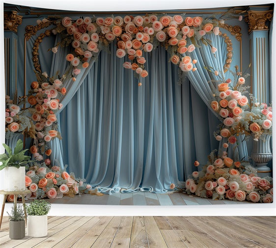 Floral Photo Backdrops French Inspired Rose Arch Backdrop UK BRP1-368