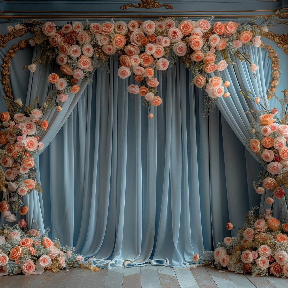 Floral Photo Backdrops French Inspired Rose Arch Backdrop UK BRP1-368