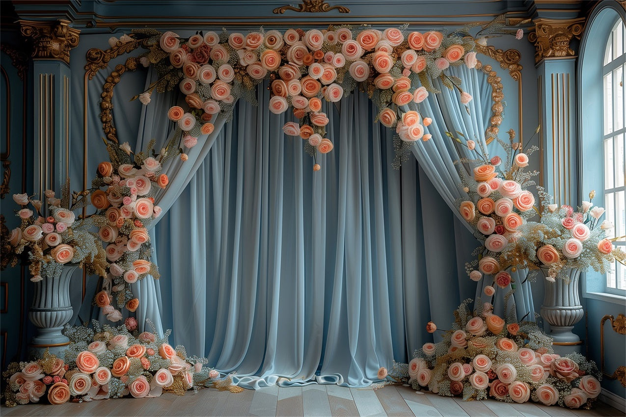 Floral Photo Backdrops French Inspired Rose Arch Backdrop UK BRP1-368