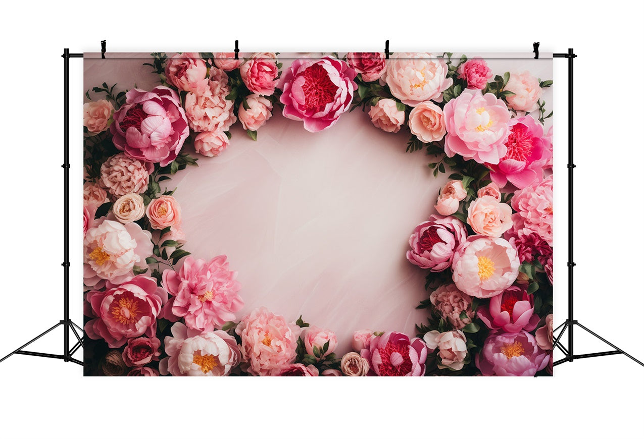 Photo Backdrop Floral Romantic Floral Border Pink Backdrop UK BRP1-373