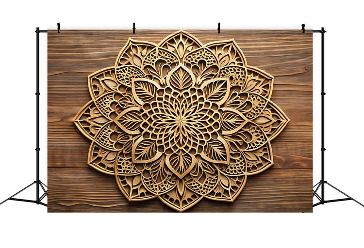 Flower Photography Backdrop Mandala Carved Wooden Backdrop UK BRP1-384