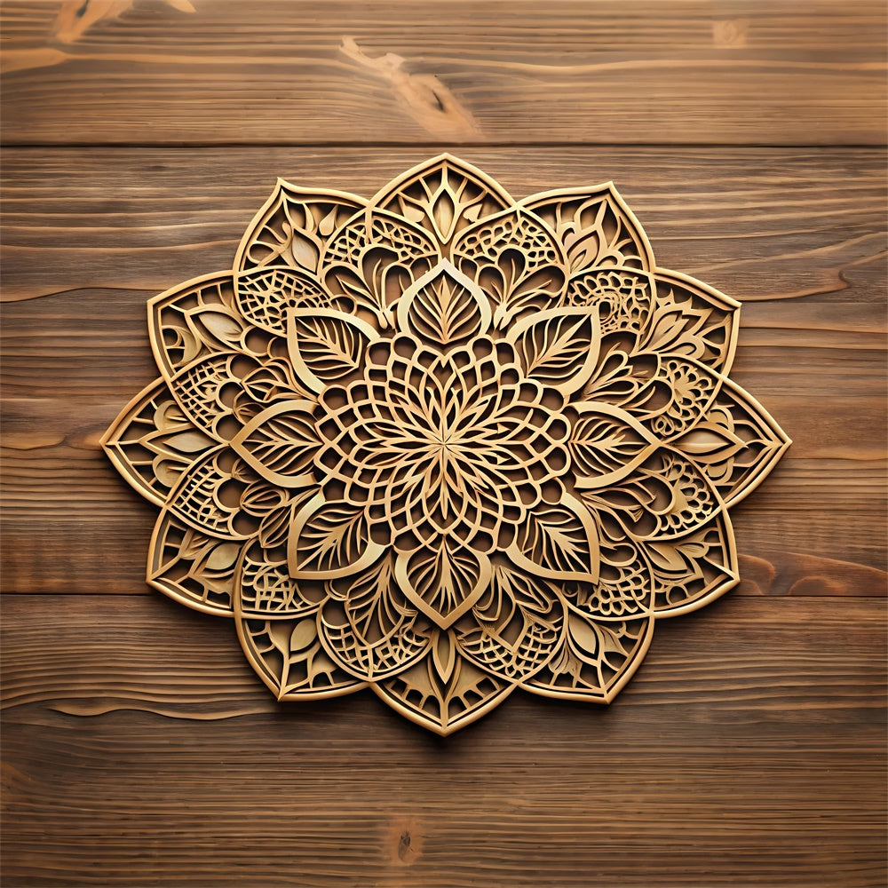 Flower Photography Backdrop Mandala Carved Wooden Backdrop UK BRP1-384