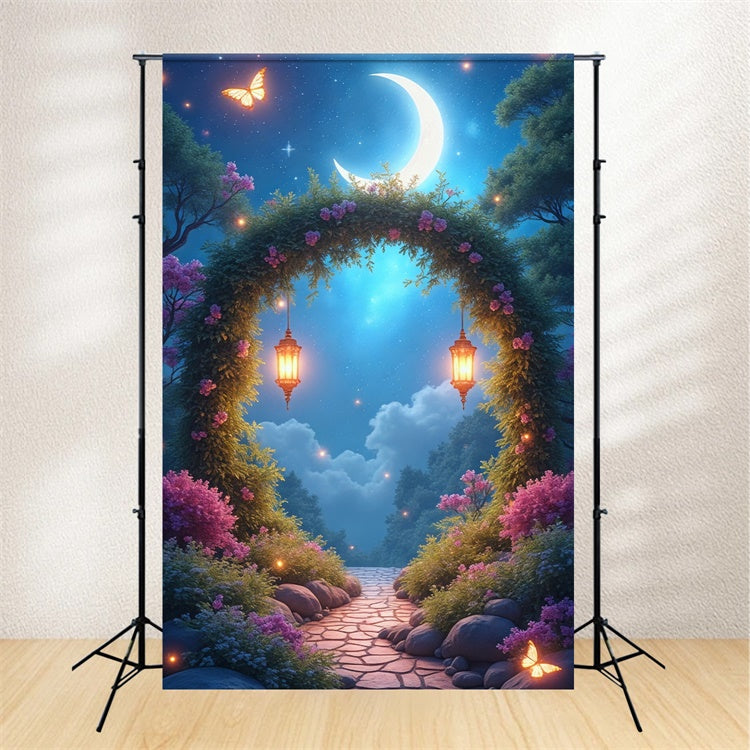 Floral Photo Backdrop Dreamy Night Romantic Garden Backdrop UK BRP1-390