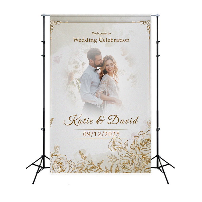 Custom Wedding Backdrop Graceful Celebration Floral Backdrop UK BRP1-395