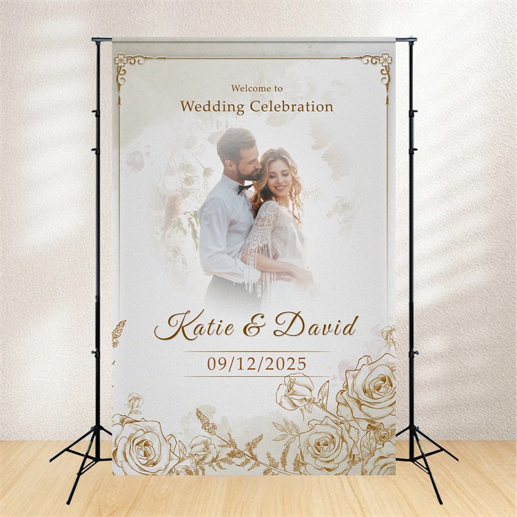 Custom Wedding Backdrop Graceful Celebration Floral Backdrop UK BRP1-395