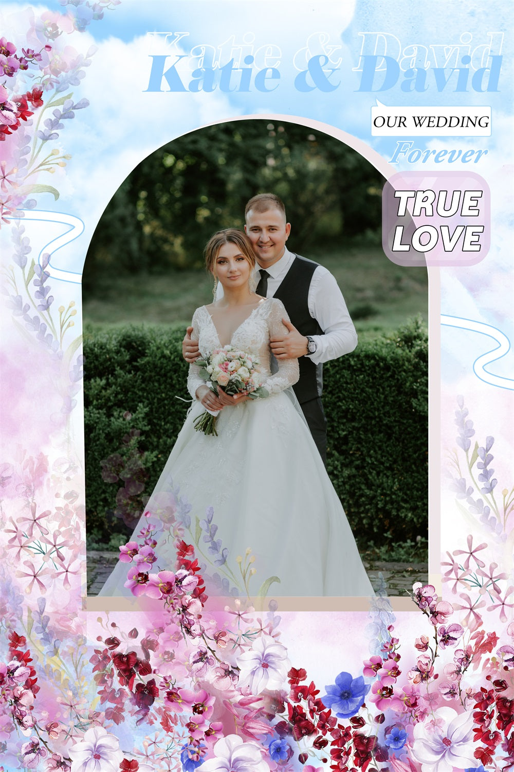 Custom Backdrops Weddings Romantic Blossoms Love Backdrop UK BRP1-399