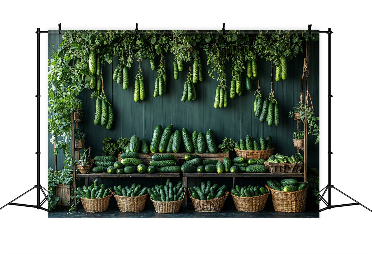 Photo Backdrop Spring Lush Green Hanging Cucumbers Backdrop UK BRP1-4