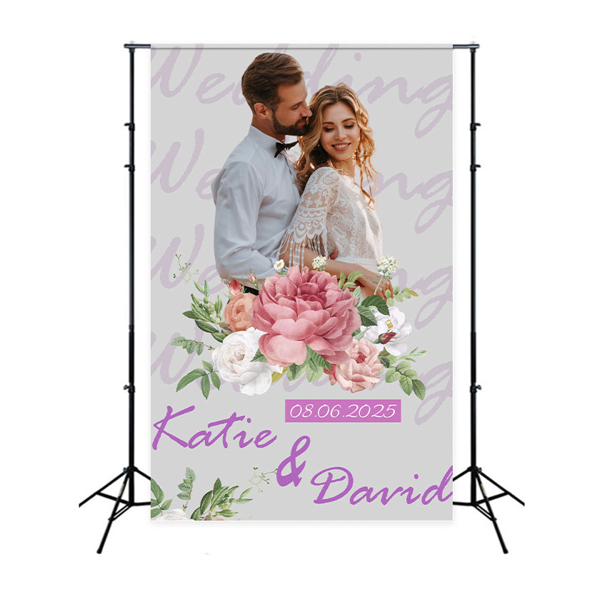 Wedding Backdrop Custom Floral Celebration Peach Roses Backdrop UK BRP1-401