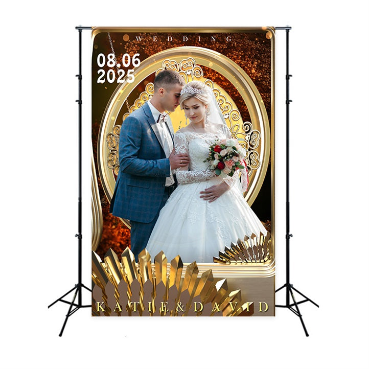 Personalized Backdrop Wedding Golden Glow Photography Backdrop UK BRP1-404