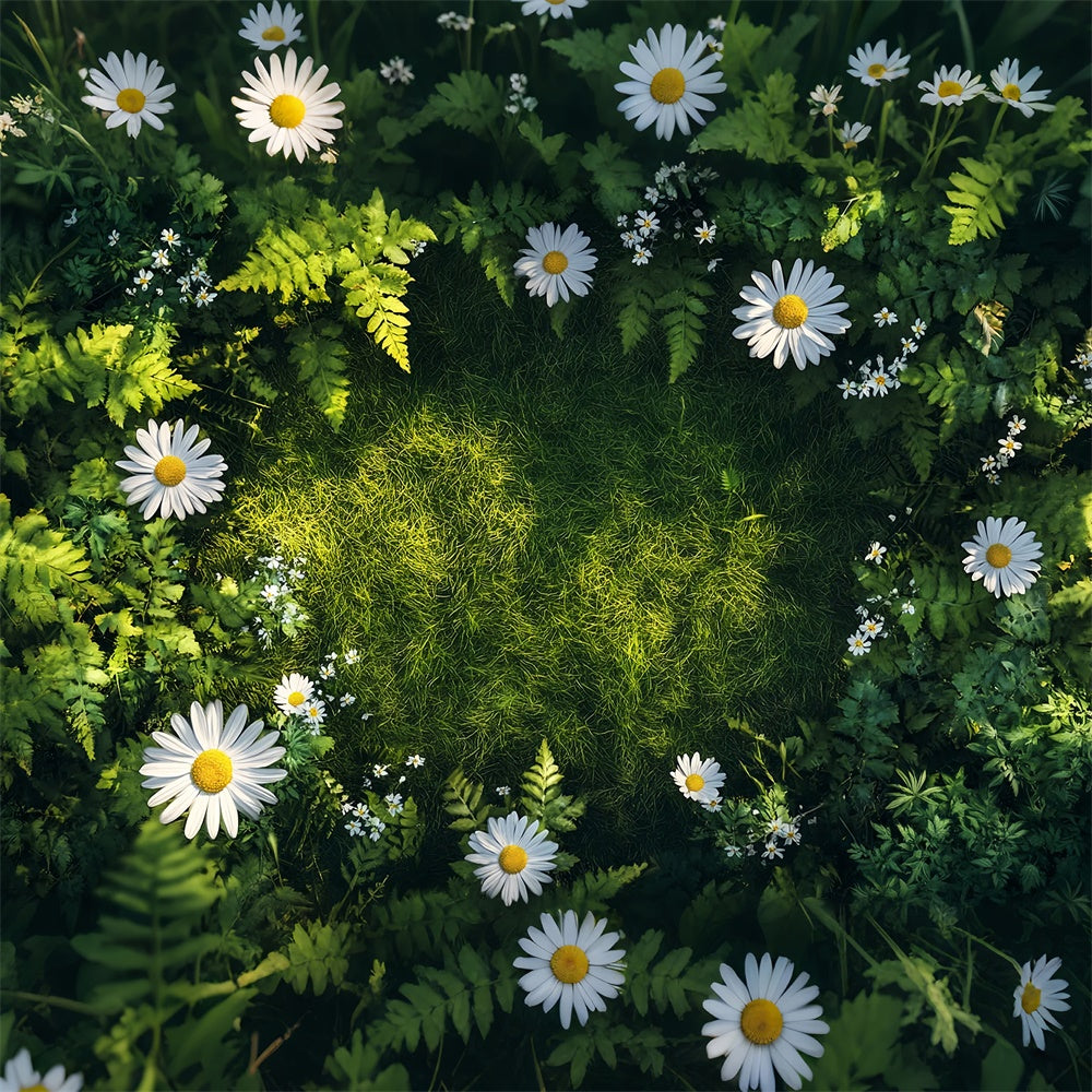 Floor Backdrops Daisy Circle Green Lawn Floor Backdrop UK BRP1-42