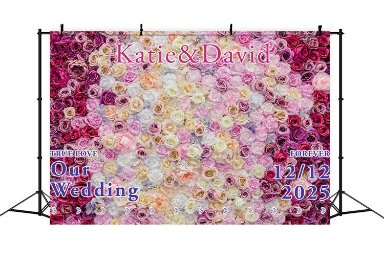 Custom Wedding Photo Backdrop Timeless Floral Romance Backdrop UK BRP1-421