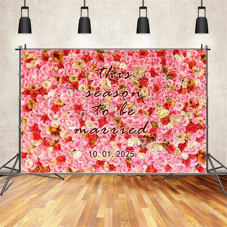 Custom Wedding Backdrop Vibrant Floral Celebration Wall Backdrop UK BRP1-422