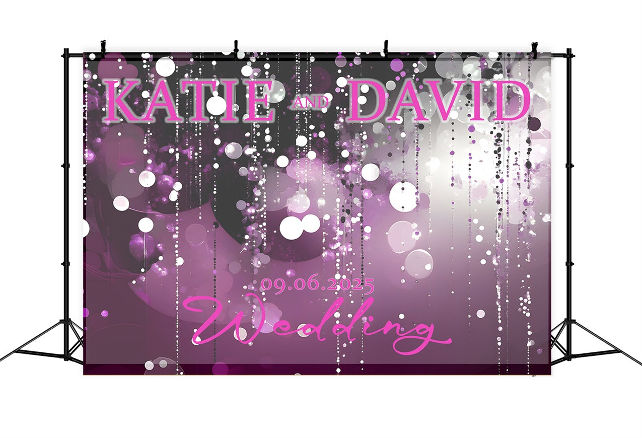 Personalized Wedding Photo Backdrops Glittering Purple Sparkle Backdrop UK BRP1-423