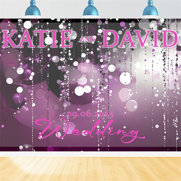 Personalized Wedding Photo Backdrops Glittering Purple Sparkle Backdrop UK BRP1-423