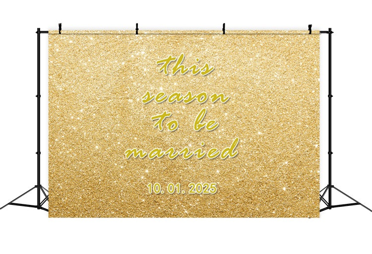 Personalized Photo Backdrop Wedding Golden Glitter Elegant Backdrop UK BRP1-424