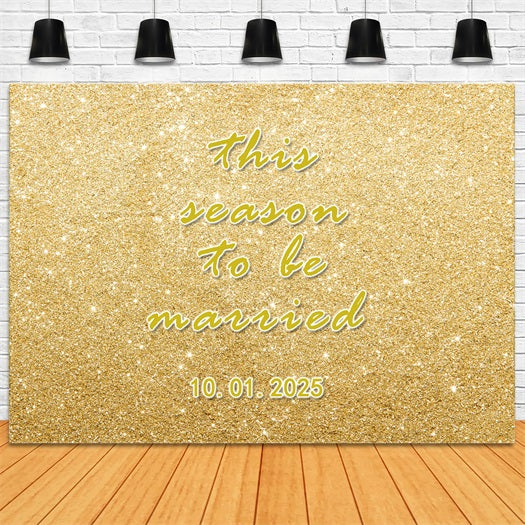 Personalized Photo Backdrop Wedding Golden Glitter Elegant Backdrop UK BRP1-424