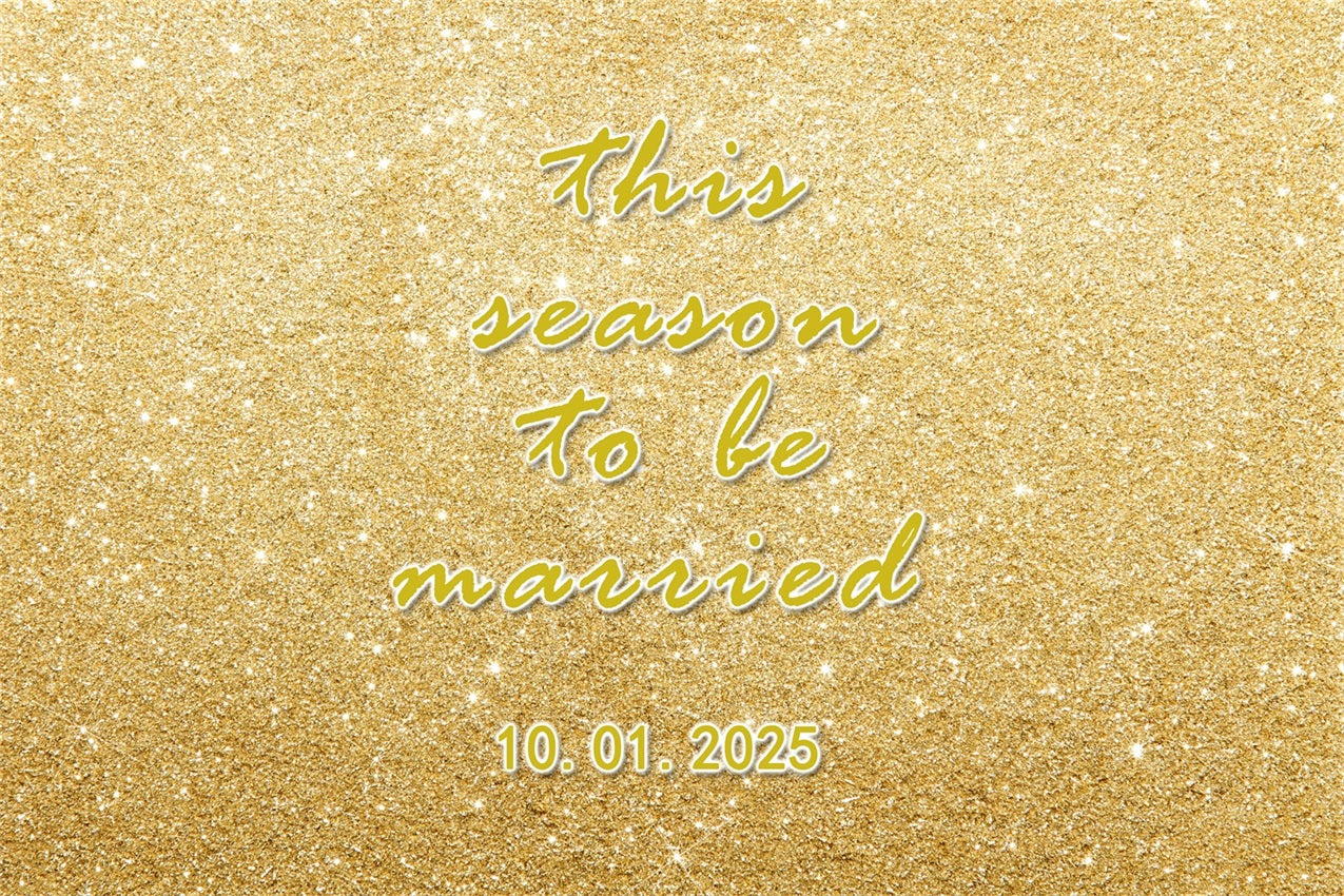 Personalized Photo Backdrop Wedding Golden Glitter Elegant Backdrop UK BRP1-424