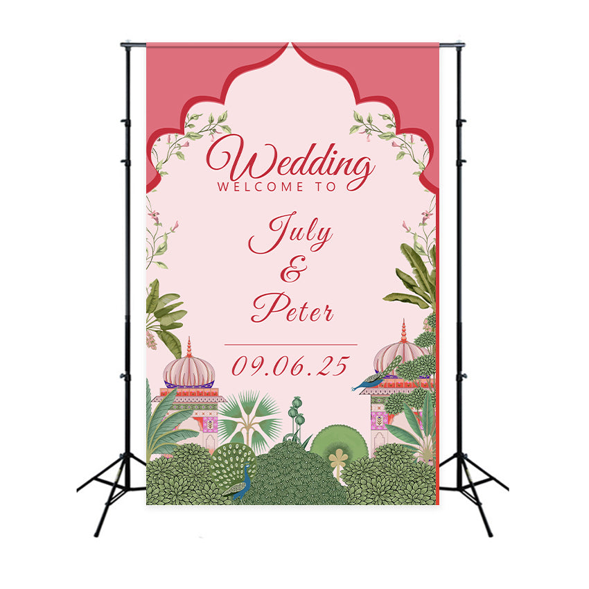 Custom Wedding Photo Booth Backdrop Floral Love Story Backdrop UK BRP1-426