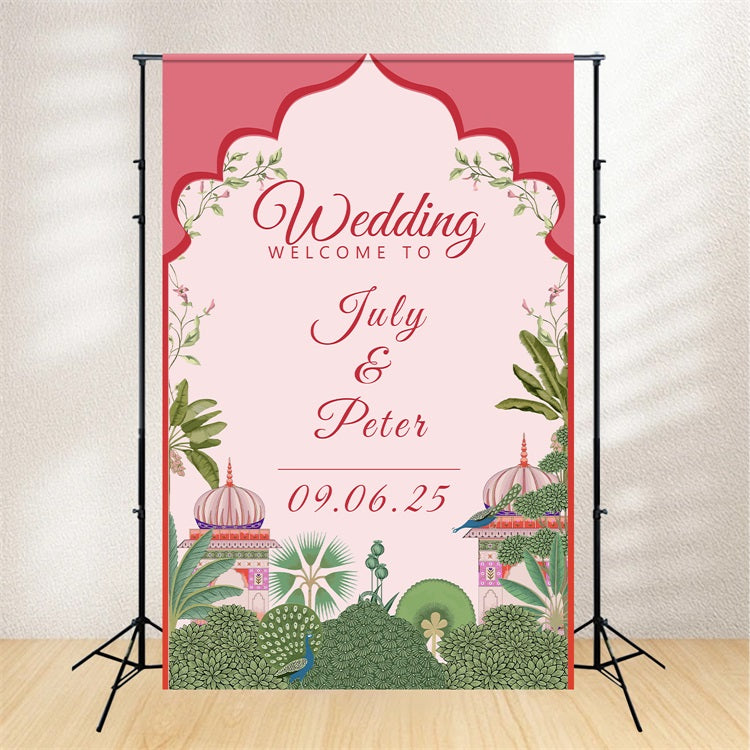 Custom Wedding Photo Booth Backdrop Floral Love Story Backdrop UK BRP1-426