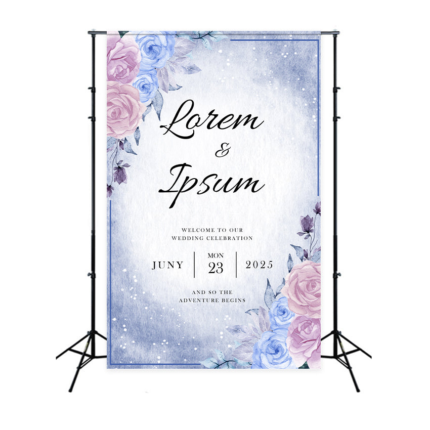 Custom Backdrop For Wedding Elegant Floral Celebration Backdrop UK BRP1-431