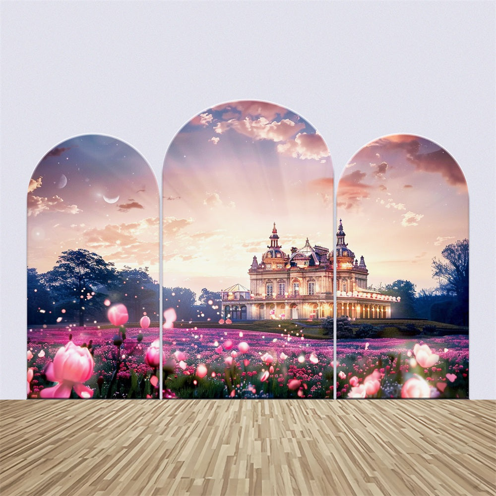 Wedding Backdrop Personalized Dreamy Castle Floral Arch Backdrop Kit UK BRP1-437