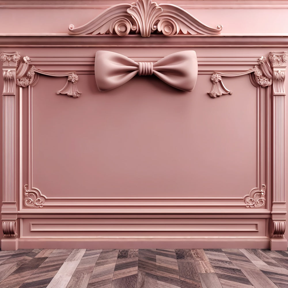 Boudoir Photography Backdrops Pink Bow Vintage Backdrop UK BRP1-443