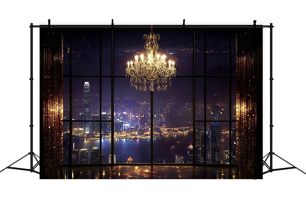 Boudoir Backdrops Cityscape Crystal Chandelier Backdrop UK BRP1-448