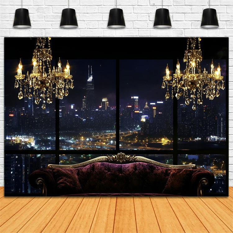 Boudoir Photo Backdrops Evening Cityscape Sofa Backdrop UK BRP1-449