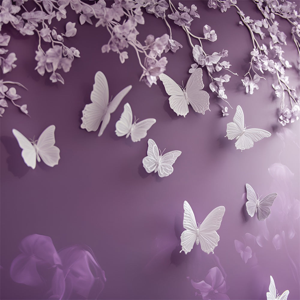 Boudoir Backdrop Delicate Orchid Butterfly Backdrop UK BRP1-456