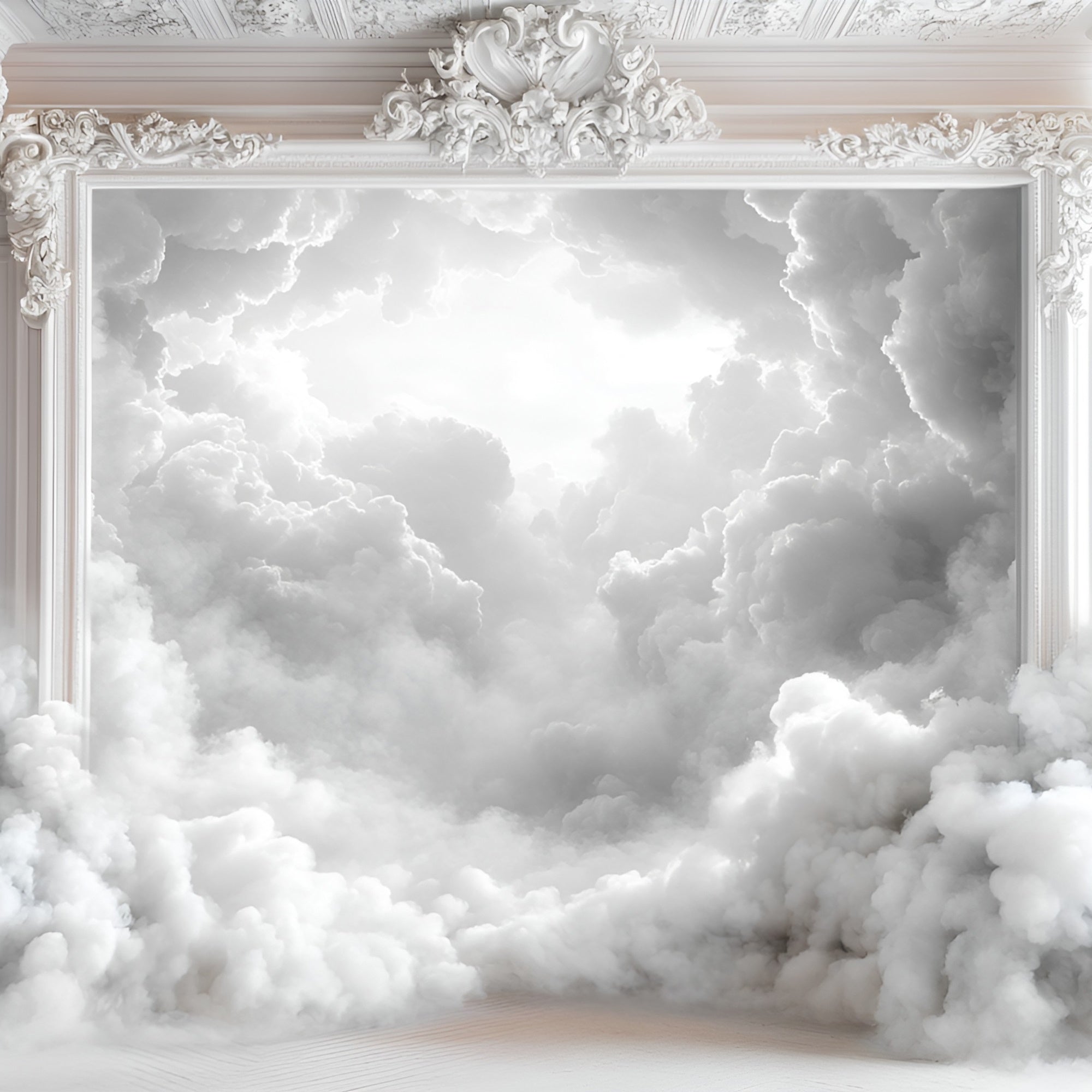 Boudoir Photo Backdrops Elegant White Columns Cloud Backdrop UK BRP1-460