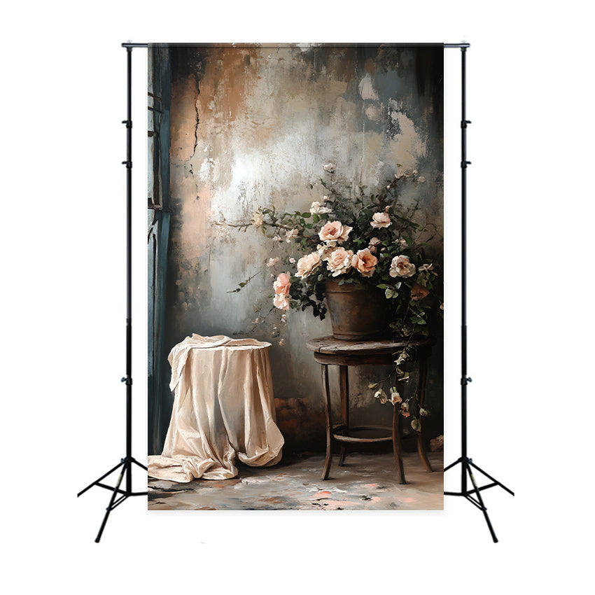 Boudoir Backdrops Delicate Floral Faded Wall Backdrop UK BRP1-463