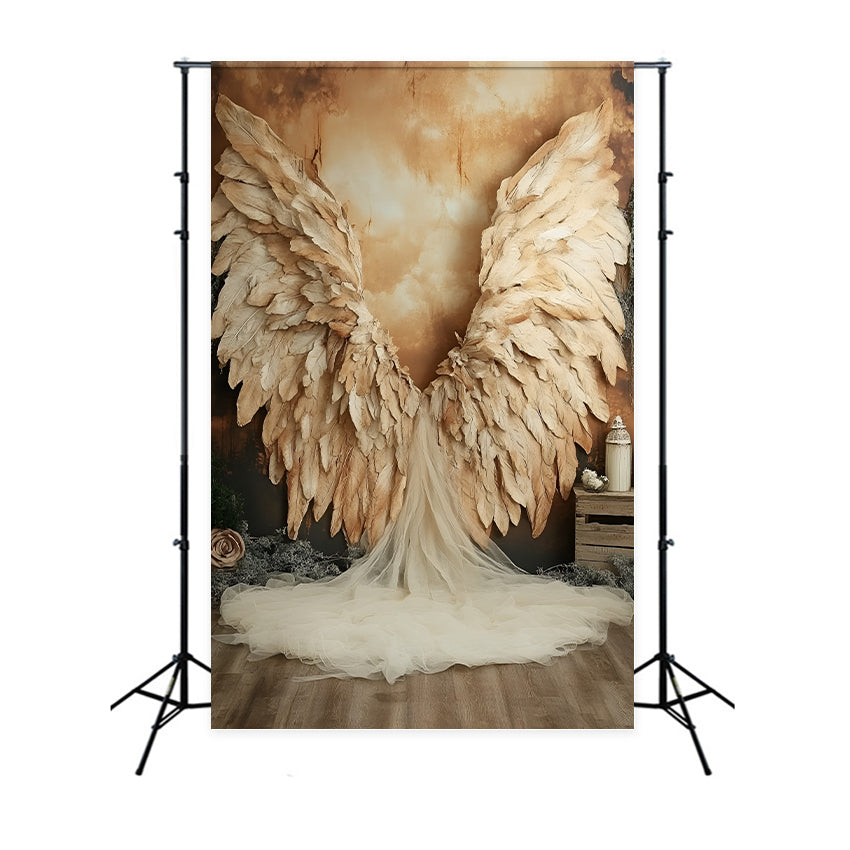 Boudoir Photography Backdrops Angelic Gold Feather Backdrop UK BRP1-465