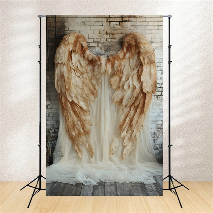 Boudoir Backdrops Angelic Feather Brick Backdrop UK BRP1-466