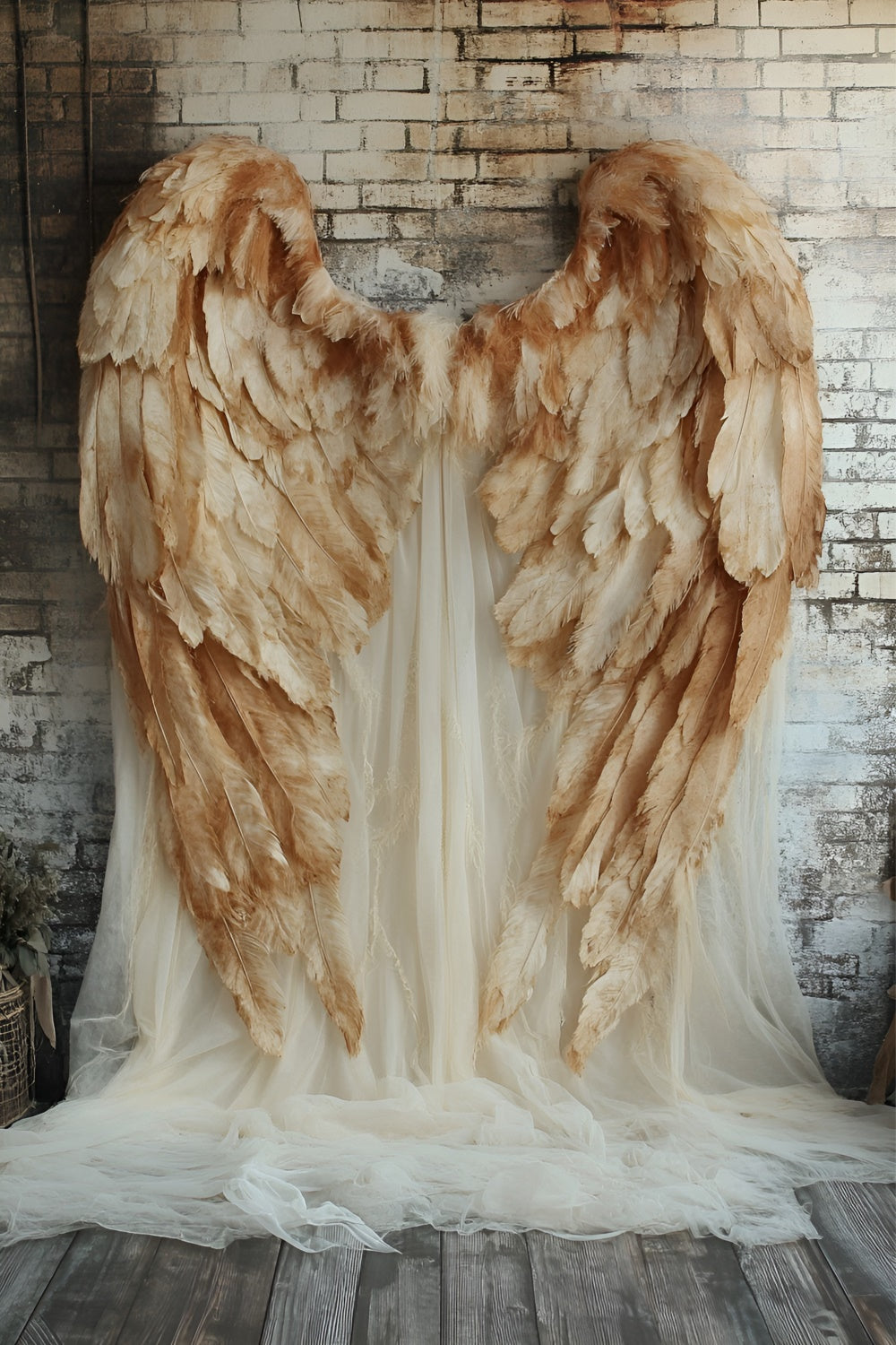 Boudoir Backdrops Angelic Feather Brick Backdrop UK BRP1-466