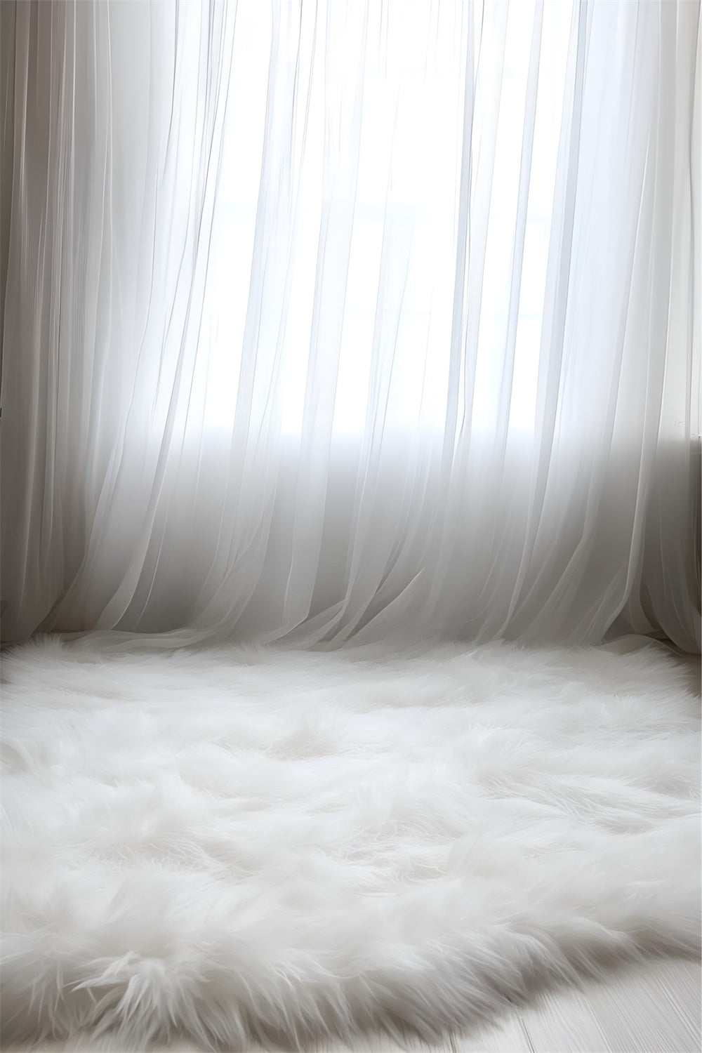 Boudoir Photo Backdrops Minimalist White Fur Floor Backdrop UK BRP1-467