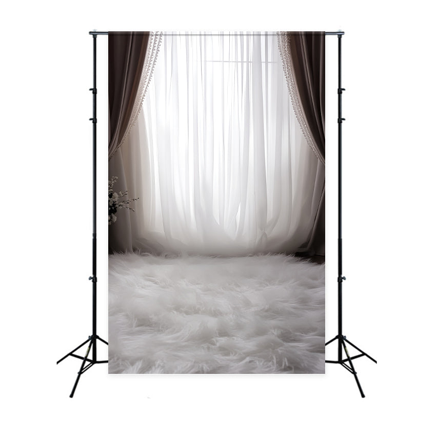 Boudoir Backdrop Vintage Elegance Curtain Fur Backdrop UK BRP1-468