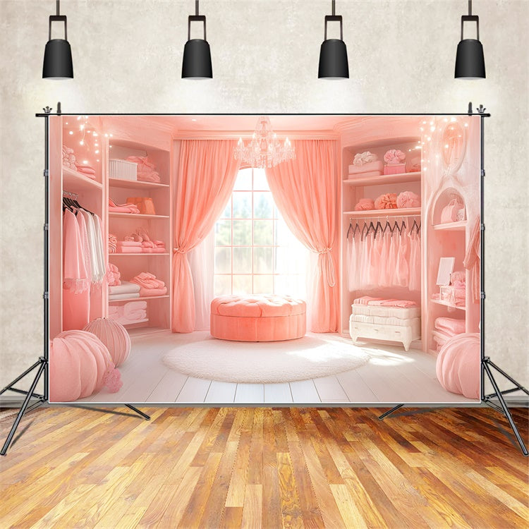 Boudoir Photo Backdrops Elegant Pink Window Room Backdrop UK BRP1-470