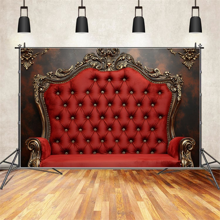 Boudoir Backdrop Ideas Vintage Red Tufted Chair Backdrop UK BRP1-483