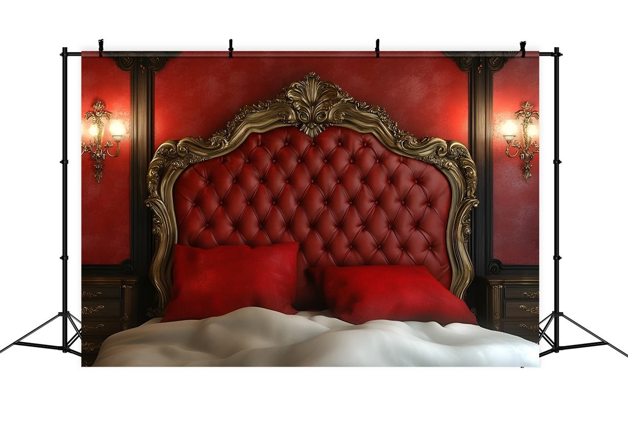 Boudoir Photography Backdrops Baroque Red Headboard Decor Backdrop UK BRP1-484