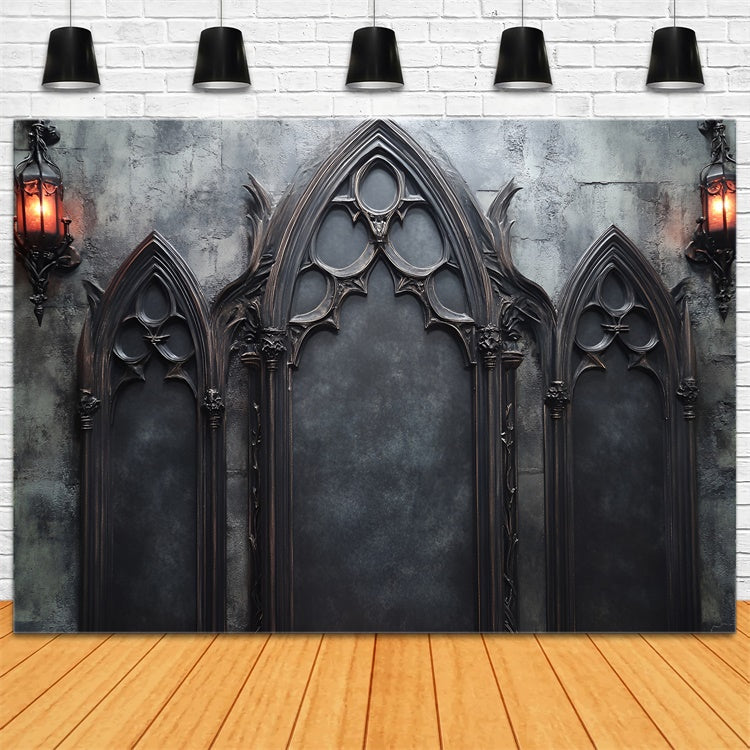 Backdrops For Boudoir Victorian Gothic Triple Window Backdrop UK BRP1-485