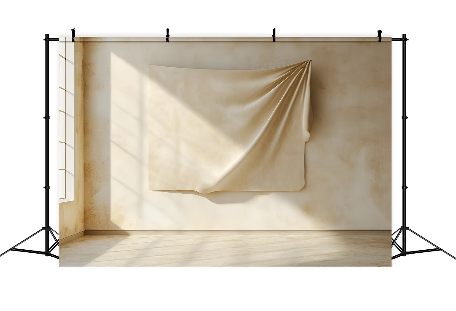 Boudoir Photography Backdrops Artistic Draped Beige Minimalist Backdrop UK BRP1-490