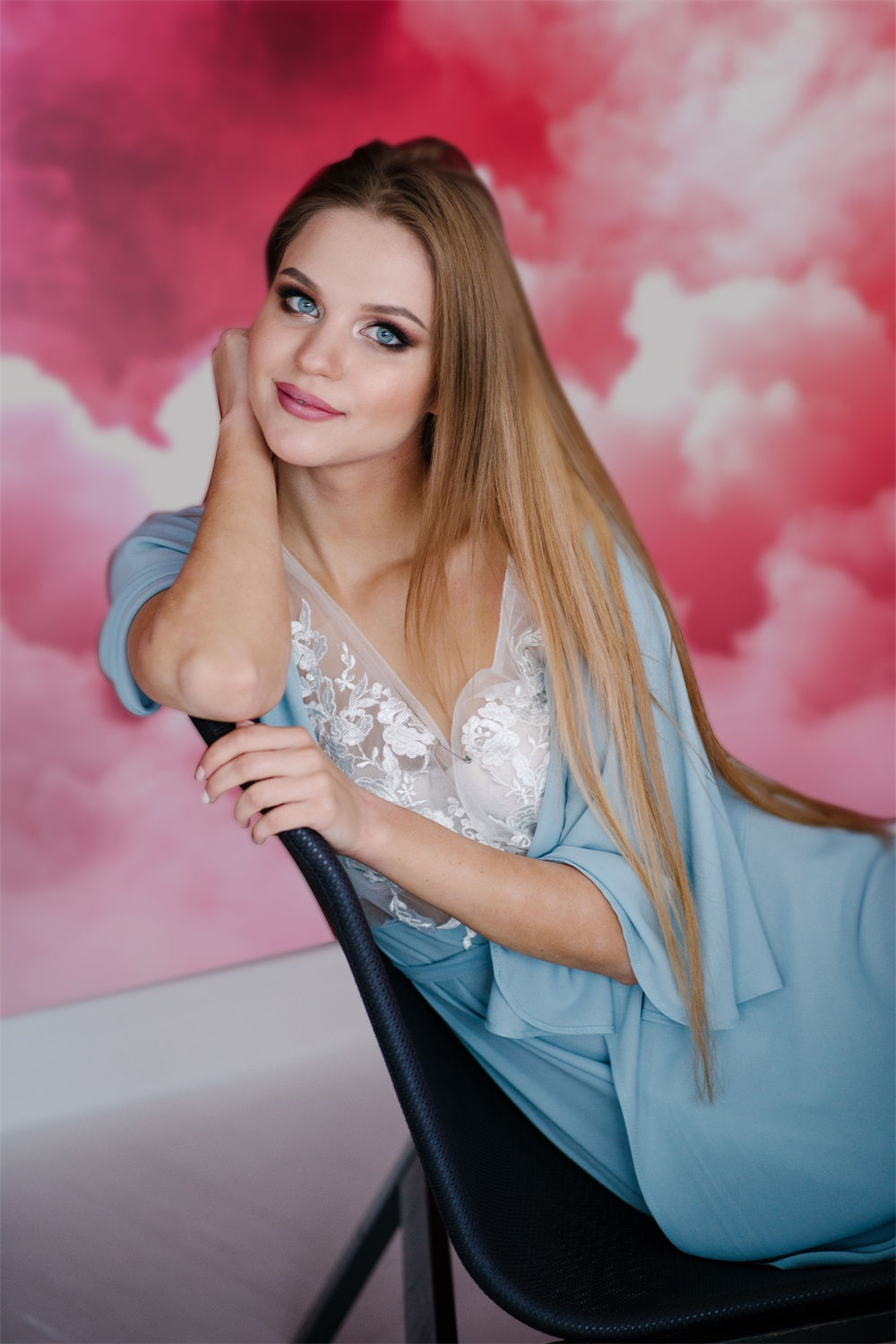 Backdrops For Boudoir Pink Fluffy Clouds Photography Backdrop UK BRP1-491