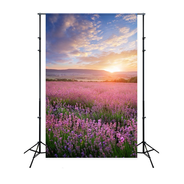 Flower Photo Backdrop Golden Glow Purple Lavender Backdrop UK BRP1-496