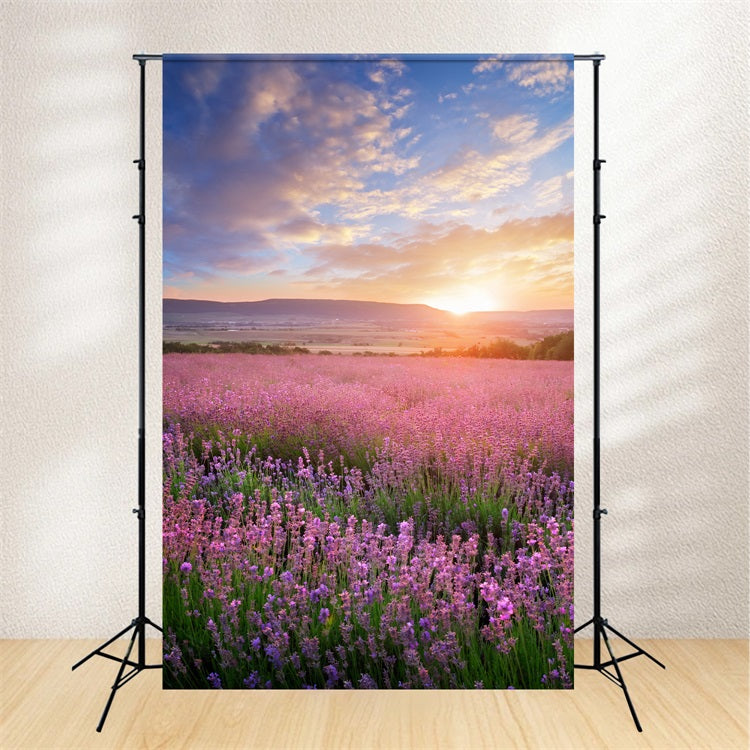 Flower Photo Backdrop Golden Glow Purple Lavender Backdrop UK BRP1-496