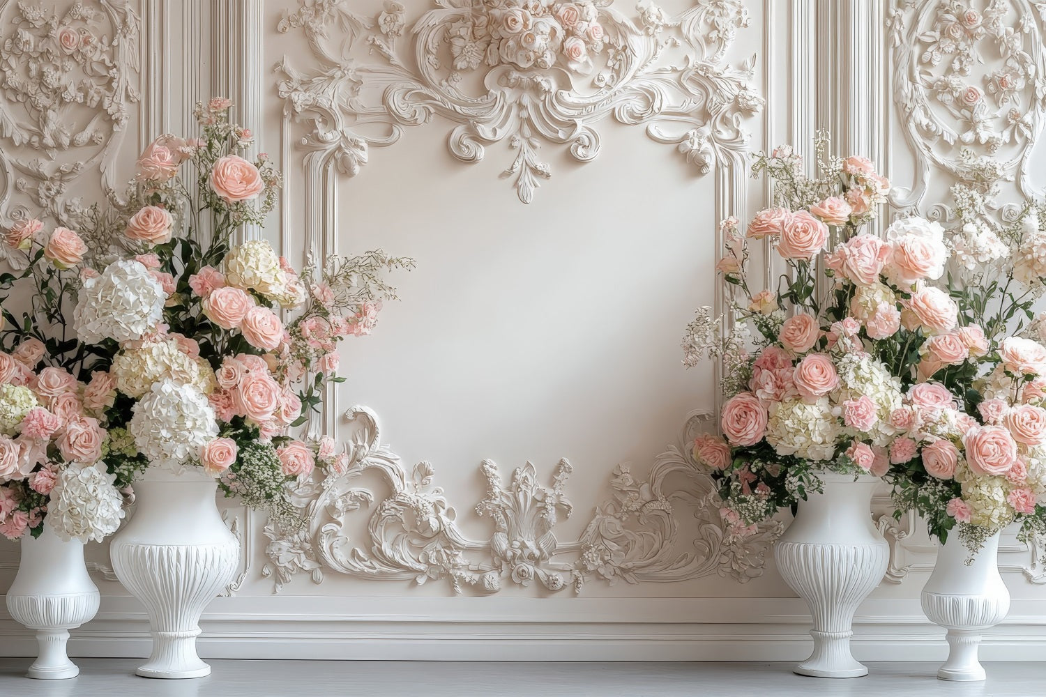 Floral Photography Backdrops Baroque Cream Rose Backdrop UK BRP1-506