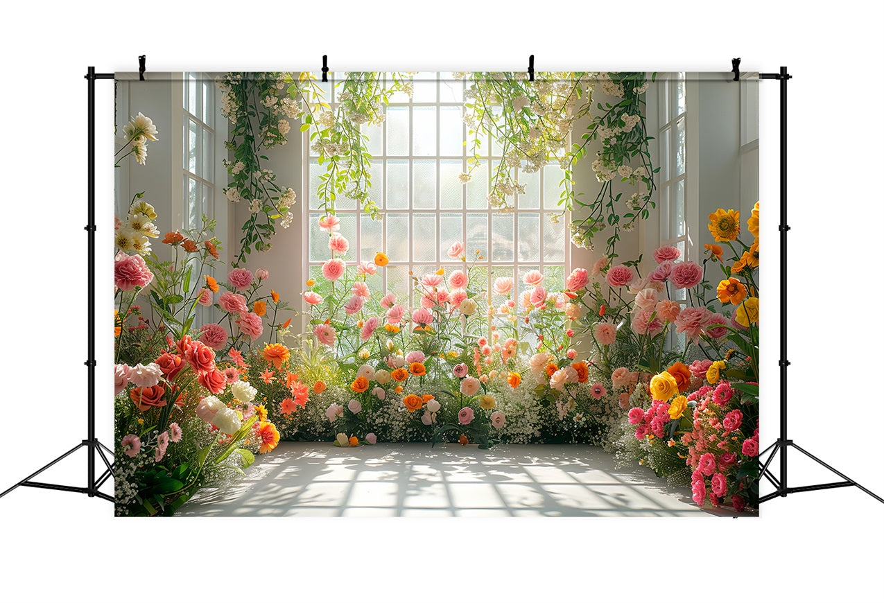 Floral Backdrop Sunlit Window Floral Arrangement Backdrop UK BRP1-510