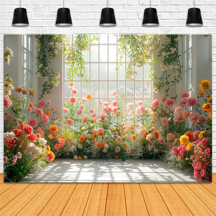 Floral Backdrop Sunlit Window Floral Arrangement Backdrop UK BRP1-510